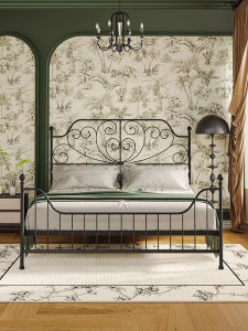 DMX | Vintage French Style Bed Frame Black Metal Elegant Princess Bed