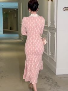 Happy Diva เดรสผู้หญิง เดรสสีชมพู เดรสลูกไม้ เดรสหางปลา เดรสทำงาน เดรสไฮโซ เดรสวินเทจ เดรสออกงาน เดรสปาร์ตี้ ชุดราตรี 11365