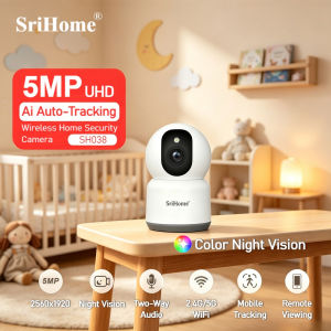 SriHome 5MP UHD 2.4/5G WIFI IP Camera Smart Home Indoor Wireless Surveillance Audio Cam Automatic Tracking Security Baby Monitor