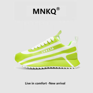 MNKQ Trendy Mens Shoes Summer New Casual Breathable Cloth Surface Thick Bottom Heightening Dad Shoes Versatile Comfortable Rubber Sole
