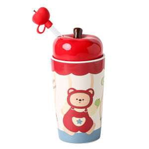 Mr.Snail | Christmas Gift Apple Ceramic Straw Cup
