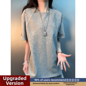 LIUBU | Summer Short Sleeve American Oblique Cut Embroidered Boxy T-shirt