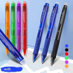6 ชิ้น/เซ็ต Retractable Erasable GEL ปากกา 0.5 มม.หมึกหลากสี Magic GEL ปากกาล้างทําความสะอาดได้จับโรงเรียนเขียนอุปกรณ์