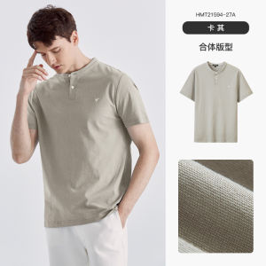 Ice Silk Cool Feeling Business Casual Polo Shirt Mens Short Sleeve T-Shirt Henry Collar American Retro Top Knitted Cotton Polyester Blend Summer Fashion Urban Style