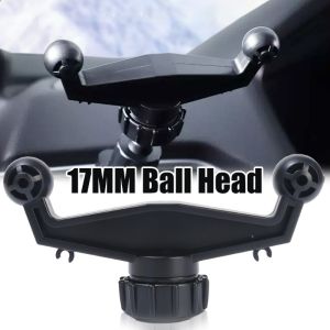 Dual Ball Head Car Holder With 360 Rotation 17mm Base Mount Mobile Phone Navigation Support Accessories For Auto Center Console