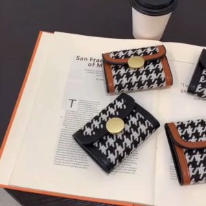 Niche Houndstooth Canvas Card Holder 小众千鸟格帆布卡包