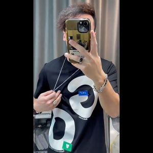 Men T Shirt Printed Embroidered T-shirt Short-sleeved New 2024 Cotton Tshirt