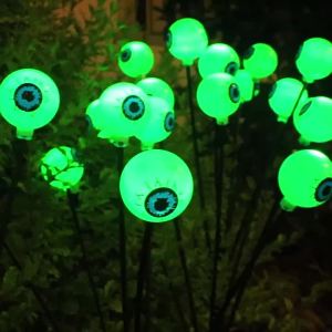 1PC 6LED Halloween Solar Ghost Eye Plug in Light String Used for Autumn Harvest Garden Courtyard Lawn Decoration