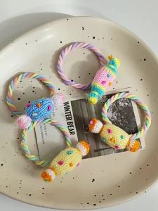 Dopamine Knitting Candy Hair Rope! Hand-Woven Wool Hair Ring Young Adult Heart Hair Band Headband Hair Accessories