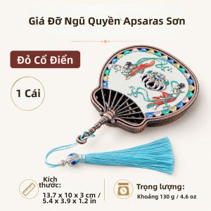 Lọ Đốt Trầm Hương Kim Loại Kiểu Trung Quốc Có Tua Rua Và Khay Hứng Tro Giá Đỡ Nhang Muỗi Dùng Cho Nhà Cửa Sân Vườn Trang Trí Ngoài Trời