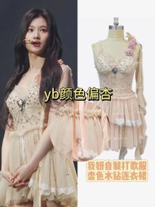 แฮนด์เมด Twice Sana Performance เดรส Super Fairy ดีไซน์ Diamond Shiny Puffy กระโปรง หวาน สไตล์ ฤดูใบไม้ผลิ ฤดูร้อน ฤดูใบไม้ร่วง เดรส