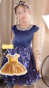 [3-8±Yrs] Gaun Kembang Budak Princess Dress Kids Girl Dress Bling2 Party Dress Flower Girl Wedding