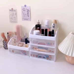 🔥SG LOCAL STOCK🔥Transparent Drawer Storage Box Desktop Tape Dustproof Skin Care Products Cosmetic Shelf