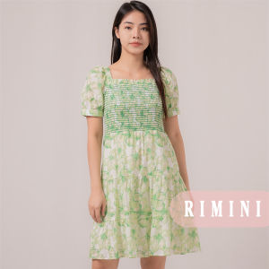 RIMINI - Dress Cewek Gaun Formal Berlengan Squareneck S-XL - Fiana Dress - 85542