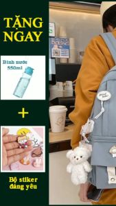 Balo Đi Học – MS06 – Balo Nhiều Ngăn Màu Pastel – Tặng tất