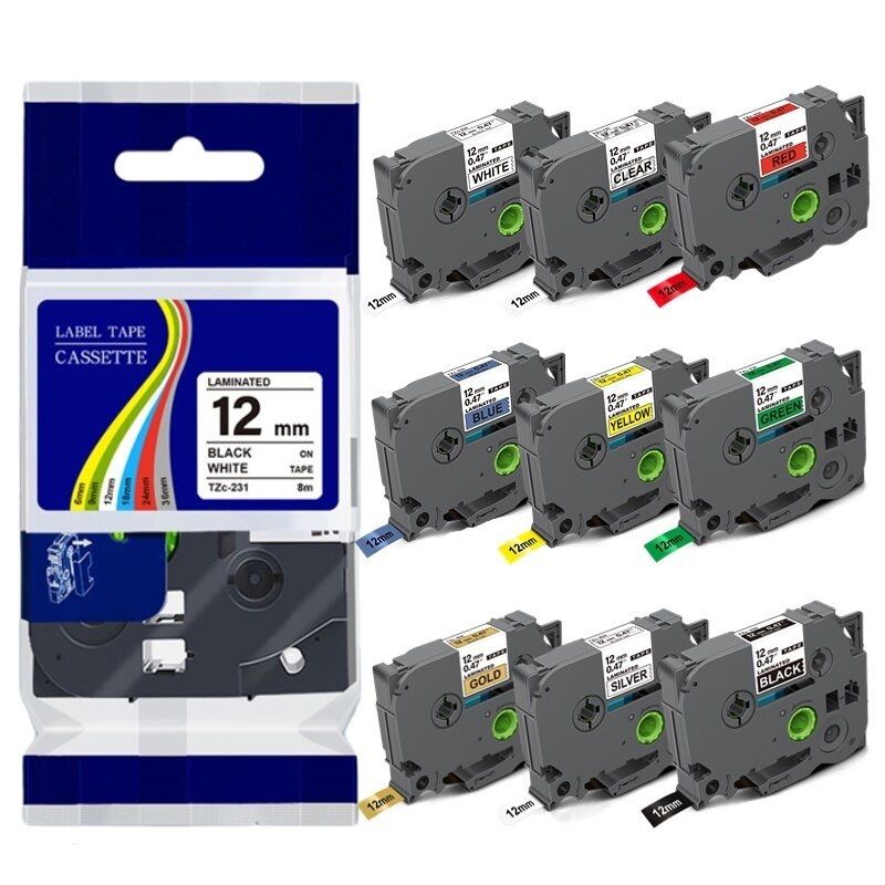 BYZ TAPE TZe231: Strong Adhesive Refill Tape for Brother Label Makers