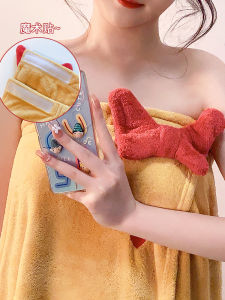 Pure Cotton Absorbent Bath Towel Cap Set Womens Wearable Three-piece Bathroom Accessories Soft Comfortable Home Use Towel Robe Skirt