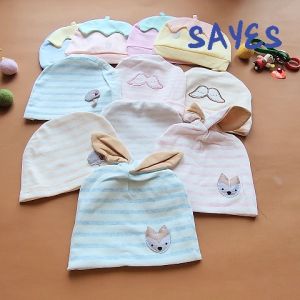 Nón sơ sinh cotton hai lớp dày mịn co giãn tốt mũ sơ sinh giữ ấm đầu cho bé từ 0-3 tháng
