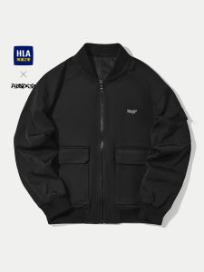 Casual HLA Space Luminous Jacket Autumn New Style Baseball Collar Large Pocket Mens Outerwear Polyester Fiber Zipper Decoration