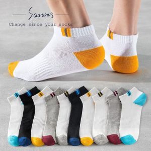 Nanjiren Socks Mens Mid-Calf Summer Pure Cotton Thin Mens Socks Deodorant and Sweat-Absorbing Pure Cotton Socks Sports Basketball Cotton Socks