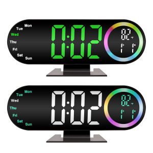 Ueblock✈ LED Desk Alarm Clock with USB Powered Modern Electronic Clocks Large Display Mirror Desk Clocks for Bedside Desk Bedrooms Living Room