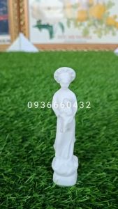 Tượng Đức Mẹ La Vang VN trắng đá 13cm quà tặng công giáo trang trí xehòn non bộ