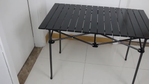 Foldable Camping Table Lightweight Portable Table Outdoor Table Carbon Steel Frame Roll-Up Design
