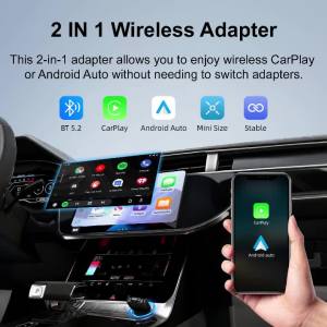 Ezonetronics | Ezonetronics 2 in 1 Wired to Wireless CarPlay Android Auto Adapter for OEM Car Stereo With USB Dongle Mini Box Plug and Play