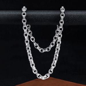 C&H สร้อยคอของผู้ชายลายตัวอักษรตัวหนาแบบพังค์ S925อุตสาหกรรมหนักสเตอร์ลิงเงินสร้อยคอห่วงโซ่สร้อยคอคู่รักสไตล์ฮิปฮอป
