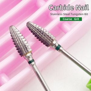 1Pcs Flame Professional Tungsten Steel Nail Drill Bit - 2.35mm Shank Large Spiral Carbide Cutter for Manicure & Pedicure Nails