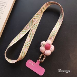 ZHENGEGE | Durable Floral Embroidered Neck and Wrist Lanyard for Phones Cameras ID Cards