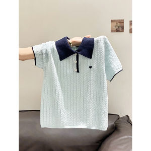 La Chapelle | Light Yellow Polo Collar Short Sleeve Womens T-Shirt Business Casual