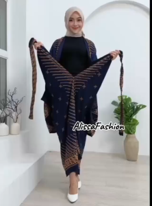 Set Kebaya Batik Modern Lilit Rok Panjang Motif Floral Baju Kondangan Couple