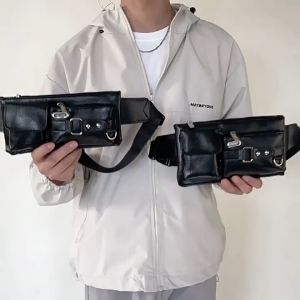 Leather Belt Waist Bags Fanny Pack Shoulder Chest Crossbody Sling Bags For Men