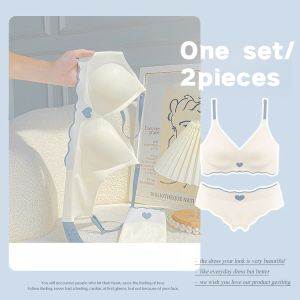 เซ็ตชุดชั้นในไร้ตะเข็บสไตล์ญี่ปุ่น ไม่มีห่วงเหล็ก และเสื้อชั้นในแบบดันทรง