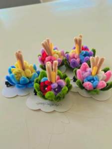 กิ๊บกระทง ลวดกำมะหยี่ สำหรับลอยกระทง  กิ๊บติดผมสีสุภาพ ดอกไม้/กระทง ลวดกำมะหยี่ ประดับมุก โทนขาว-ดำ ของขวัญน่ารัก ตกแต่งผม (งานแฮนด์เมด)