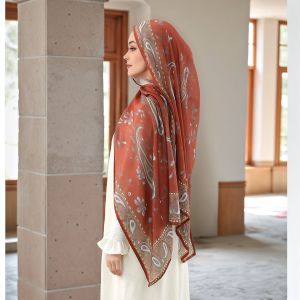Jifang Retro Vinatge Wide Brim Paisley Cashew Print Rayon Cotton Shawl Pashmina Muslim Hijabs Shawls YW113