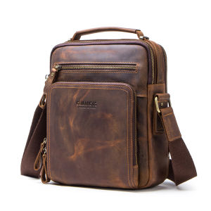 CONTACTS 100% Genuine Leather Fashion Men Shoulder Bag Crossbody Bags for Men High Quality Bag Messenger Bag for 9.7" iPad