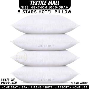 Textile Mall Hotel White 5 Stars/Bintang Microfiber/Polyester White Fibre Pillow Putih Bantal Hotel Pillow Premium Hotel Pillow