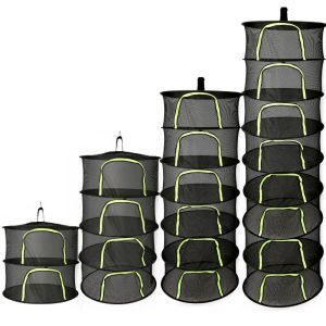 Folding Dry Rack Herb Vegetable Dryer 2-8Layers Drying Net for Fish Herbs Hanging Basket with Mesh Flowers Buds Plants Organizer