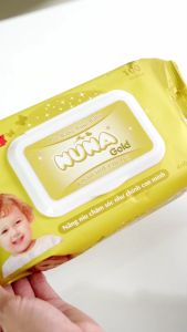 Thùng 24 Bao Khăn Ướt Em Bé Không Mùi NUNA Gold | An Toàn Dịu Nhẹ | 100 Miếng/Bao