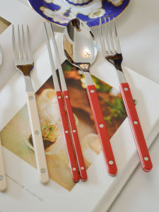 Elandil Cher Single Small Pub 304 Stainless Steel Western Cutlery Ins Style Dinner Spoon Fork Chopsticks Combination Handmade Pure Color