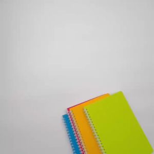 A5 Notebook Hardbound Double Metal Ring Spiral Notebooks  60 Sheets Plastic Cover Waterproof