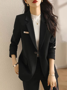 Trendy Stylish Petite Black Long-sleeved Blazer Fall