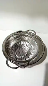 Multiple sizes Stainless Steel Kitchen Hole Dense Mesh Sifter Colander Strainer Double Ear Sieve