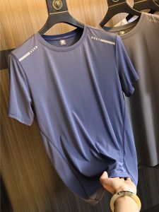 3M Night Vision Reflective High Breathable Mesh Mens Summer T-Shirt Quick Dry Short Sleeve Sportswear Fashion Urban Style round Neck Pure Color