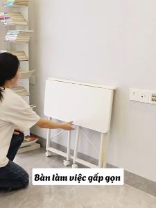 Bàn gấp gọn Bàn học Bàn làm việc di động thông minh bàn văn phòng có bánh xe cao cấp