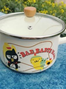 Thickened Enamel Enamel Pan Anime Binaural For Home Stockpot Boiled Traditional Chinese Medicine Stew Pot Induction Cooker Applicable to Gas Stove