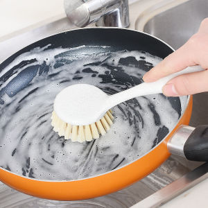 Long Handle Kitchen Brush Dishwashing Sponge Scrubber Hanging Sink Stove Cleaning Brush Dirty Hand Free Design Household Tool