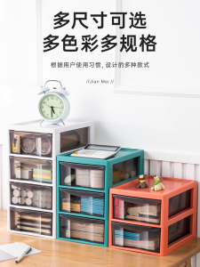 Office Desktop Storage Box Transparent Small Drawer Storage Cabinet Book Stationery Sundries Cosmetic Finishing Storage Box